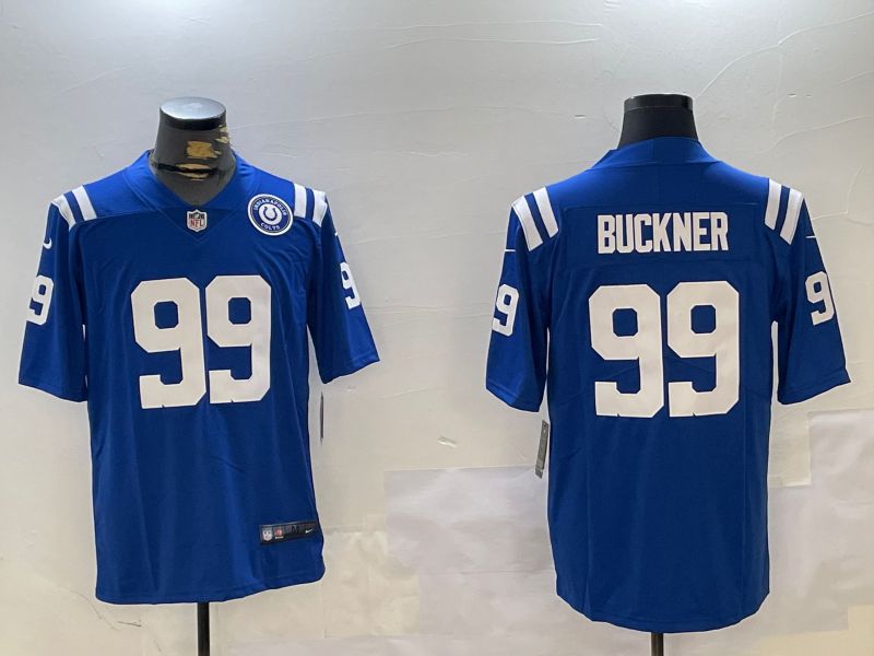 Men Indianapolis Colts #99 Buckner Blue Second generation 2024 Nike Limited NFL Jersey style 2